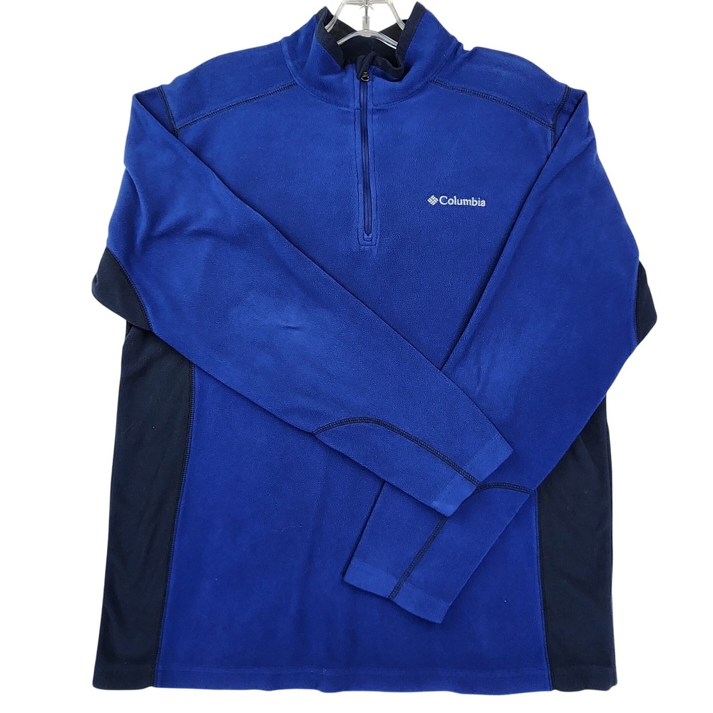 Columbia Medium Blue Fleece 1/4 Zip Pullover Gorpcore Hiking Outdoor Layering